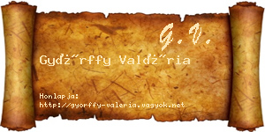 Győrffy Valéria névjegykártya